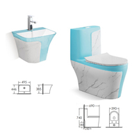 YIDA Cuvette de toilettes monobloc de luxe émaillée, à forme irrégulière, à double chasse, à fermeture douce, écologique, facile à nettoyer, pour villa et lavabo