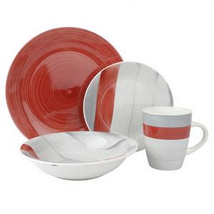 Wholesale Luxury Hand Painted Eco Friendly Ceramic Dinnerware <b>Set</b> 16 Piece Sample Available Scenic Pattern Hotel Use <b>Microwave</b> - Product Image 1
