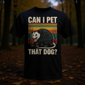 T-shirt unisexe Can I Pet That Dog Opossum, taille adulte S M L XL XXL, t-shirt graphique amusant avec motif animal - Product Image 3