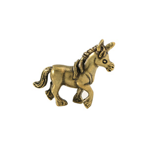Petite Licorne Polo Vintage en Cuivre, Ornements Artisanaux Anciens, Décoration Cheval à Une Corne - Product Image 6