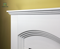Contour de cheminée moderne en MDF peint en blanc |   Cadres d'encadrement de cheminée personnalisables avec éclairage LED encastré |   Timberlume Living Room Best