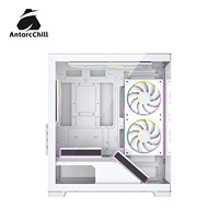 AntarcChill White Mid Tower Panoramic Gaming Case Dual Chamber 240mm AIO MATX ITX USB 3.0 Factory