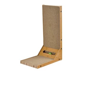 Rascador para Gatos en Forma de L con Juguete de Bola, Cartón Corrugado Resistente, Montado en la Pared para Gatos - Product Image 3