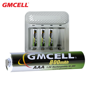 แบตเตอรี่แบบชาร์จได้ AAA 4 ก้อน 800mAh แบตเตอรี่ Ni-MH ขนาด Triple A พร้อมที่ชาร์จเร็ว 4 ช่อง 350mA สำหรับของเล่นและรีโมทคอนโทรล - Product Image 1
