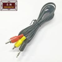 Câble Audio 3.5mm 3m Un à Deux Double Lotus RCA Rouge Jaune Veste PVC Adaptateur AV Polyvalent pour Console de Jeu Câble Casque Aux