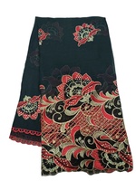 Écharpe de luxe de haute qualité en coton africain doux et respirant, avec grande broderie florale, châle hijab pour femmes musulmanes, cadeau quotidien ethnique