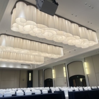 Nouveau Lustre en Tissu en Forme de Nuage de Style Chinois, Luminaires de Plafond pour Hôtels, Salles de Banquet, Halls d'Accueil, Salles de Conférence, Éclairage de Projet