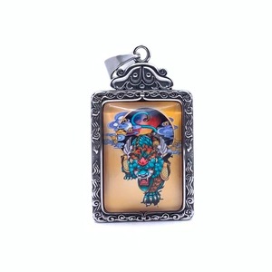 Colgante Thangka Pixiu de la Serpiente de Nueve Colas de Yunnique, de Acero de Titanio con Temática Animal, Engaste de Bisel, Amuleto de Moda, Regalo para Hombres y Mujeres 216046 - Product Image 4