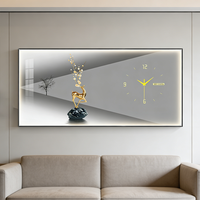 Horloge murale décorative moderne YZOK, peinture décorative en acrylique cristallin lumineux, pour la décoration murale du salon à la maison