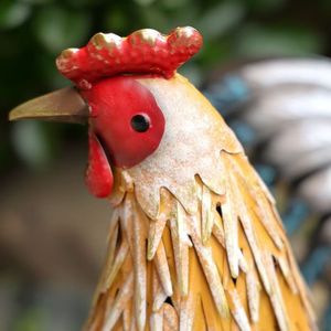 Statue de coq en fer forgé simulé créative, ornement animal autoportant pour la décoration de jardin, de cour et de paysage domestique - Product Image 5