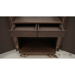 Italian Rectangle Corner Solid Wood Stand <b>Design</b> Living Room Furniture Wall <b>Unit</b> Brown Cabinet With Mirror Living Room Furniture - Product Image 5