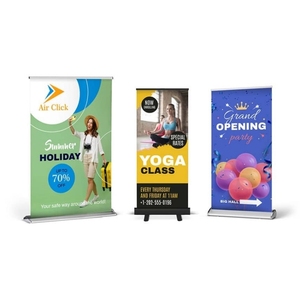 Cuộn lên hiển thị xách tay 80*200 cm kéo biểu ngữ phương tiện truyền thông nhôm hiển thị đứng 80x180cm có thể thu vào Roll-up quảng cáo hiển thị - Product Image 1