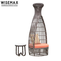 WISEMAX FURNITURE Mobilier d'extérieur moderne et créatif, chaise longue de jardin imperméable, chaise en rotin à dossier haut, table d'appoint pour patio