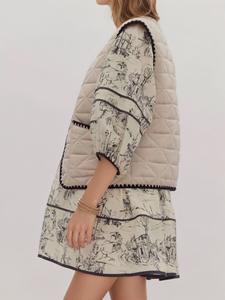 <span class=keywords><strong>Gilet</strong></span> Bohème Haut de Gamme pour <span class=keywords><strong>Femme</strong></span> Automne/Hiver, Col en V, Boutons Cachés, Broderie Main, Tissu Respirant Écoresponsable, Court - Product Image 5