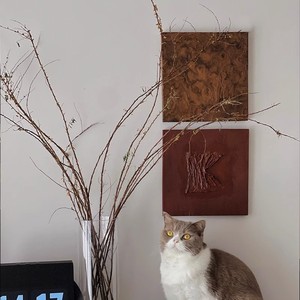 Wabi Sabi Style Minimalist Hand Painted Oil Painting Textured Mural Decorative <b>Art</b> For Entryway Hallway Retro Hanging Painting - Product Image 1