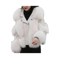 Manteau en fourrure tout-en-un S-XL avec un style jeune et luxueux, long pardessus avec un matériau de coque tissé, fourrure synthétique teinte unie