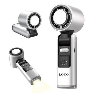 0728 Hot Selling Fan Led Hand 2400mah Rechargeable Multi Speed with <b>Lanyard</b> Pocket Size for Travel Camping - Product Image 3