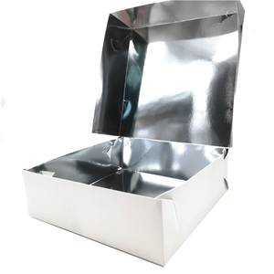 Square Aluminum Foil <strong>Cardboard</strong> Bento <strong>Lunch</strong> <strong>Box</strong> Glossy/Laminated Takeaway Food Container with Embossing and UV Coating - Product Image 3
