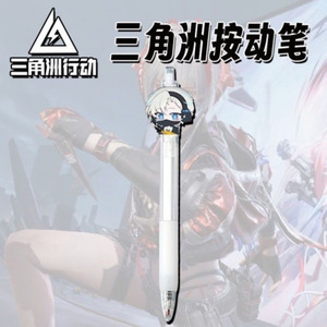 Stylo gel rouge vif 0,5 mm, corps en plastique, design personnage anime, outil d'écriture pour examens étudiants - Product Image 4