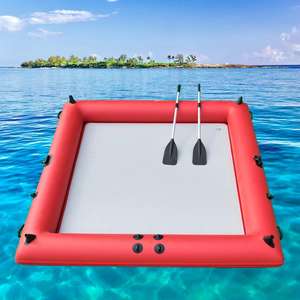 Bote de pontón inflable deportivo de PVC cuadrado de alta calidad para uso en Lago al aire libre, barco rígido para fiestas, precio de fábrica - Product Image 6