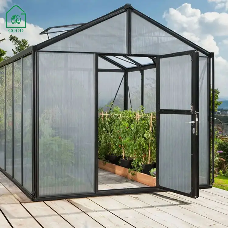 Ev arka bahçesinde cam Sunroom ev avlu için küçük polikarbonat kurulu Modern sera