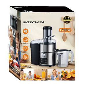 เครื่องสกัดน้ำผลไม้ 1200W เครื่องคั้นน้ำผลไม้ไฟฟ้าสแตนเลสพร้อมจอแสดงผล LCD สำหรับการสกัดเนื้อผักผลไม้ - Product Image 1