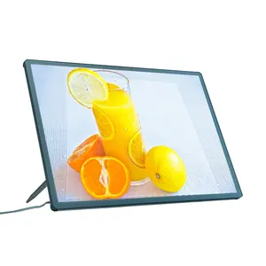 Kunden spezifische Werbung LED-Anzeige Zeichen Tisch zähler Stehende gehärtete Glas Licht box