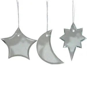 圣诞星树装饰玻璃悬挂摆件星星月亮设计适合室内装饰价格新款手工制作