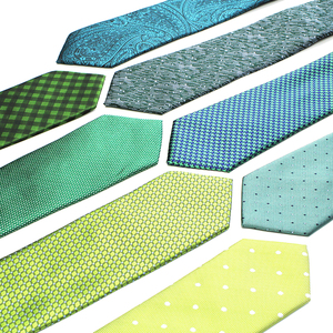 Cravates en soie Jacquard vert dernière mode en vrac pour hommes - Product Image 2