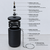 Boule de test gonflable de 150 mm (6 pouces) pour tuyaux, pour tester les drains, les siphons de sol, les courbures de placards et les aérations de toit