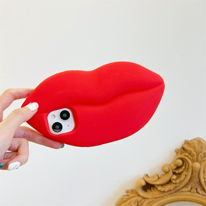 Cover per telefono in Silicone morbido con labbra rosse Creative 3D antiurto per <span class=keywords><strong>iPhone</strong></span> 7 8 <span class=keywords><strong>XR</strong></span> 11 11pro 12 13 14 14pro 15 Pro Max - Product Image 2