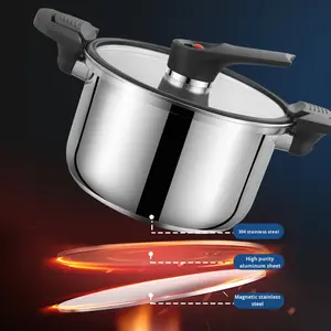 Casserole à micro-pression en acier inoxydable 304, grande capacité, double poignée, pot à soupe, économie d'énergie, usage domestique, épaissi - Product Image 3