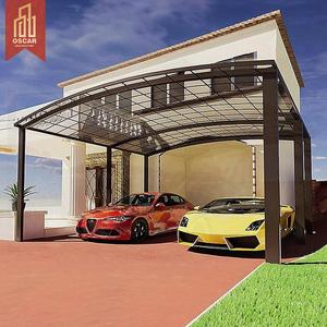 Abri de voiture moderne à pente unique en aluminium, idéal pour allée et portail, protégeant les véhicules - Product Image 1