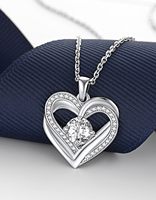 Pendentif Cœur Kirin, Moissanite 1,18 CT au Total, Chaîne Câble en Argent Sterling 925, Collier 20 Pouces pour Femme, OEM ODM