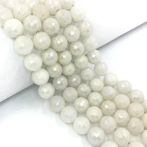 White Jade Cutting Beads 6N/8N/10N/12N Beads Strand for Bracelet Necklace Diy Wholesale Jewelry