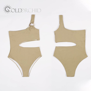Maillot de bain de plage découpé une pièce à une épaule pour femmes de conception chaude - Product Image 4