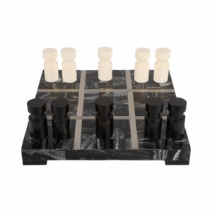 Set da gioco Tic Tac Toe con tavola in marmo, gioco da tavolo classico per l'arredamento del soggiorno e riunioni di famiglia - Product Image 4