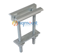 Accessoires de fixation solaires anodisés avec boulon en U pour rail en U, pince intermédiaire pour module solaire