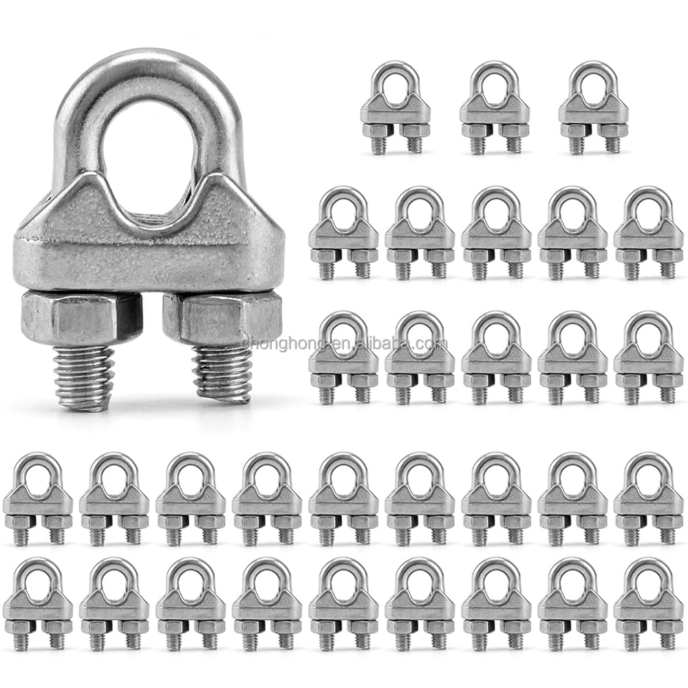Wire Rope Clip, 3/16 Inches M4 Wire Rope Clamp 304 Stainless Steel Wire Rope Cable Clip Clamp