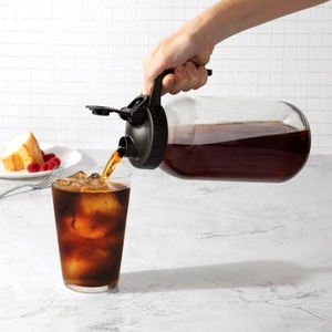 Jarro de vidro resistente Jarro com tampa à prova de vazamento Jarro de água com filtro para alimentos Suco Leite Frio Brew Café Cozinha Uso - Product Image 6