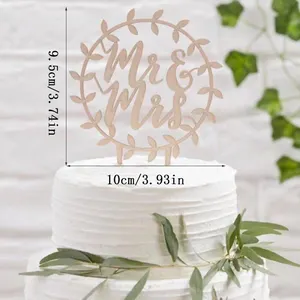 1 buah Mr & Mrs dekorasi kue pernikahan puncak kue dalam kayu dekorasi pernikahan perlengkapan pernikahan