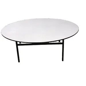 Wholesale Hotel Furniture Customized Size Dining table PVC Top Plywood Restaurant Folding Table
