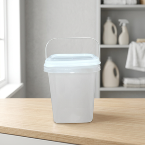 Seau carré en plastique blanc de 10 L, seau durable avec poignée et couvercle, pour le stockage de l'eau et les applications industrielles - Product Image 3