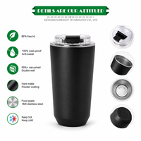 Tasse isotherme robuste anti-déversement en acier inoxydable à double paroi, gobelet de voyage personnalisable avec logo, fourniture en gros pour usines