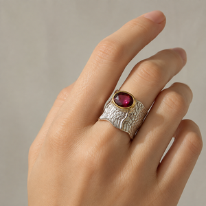 Anello Vintage con Ametista Bicolore a Onda per Donne, Gioiello di Moda Europeo e Americano - Product Image 2