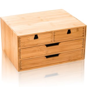 Bán buôn tre bàn Tổ Chức, tre gỗ lưu trữ Hộp tủ với 4 ngăn kéo cho thư, 3 lớp vật tư văn phòng nhà - Product Image 5