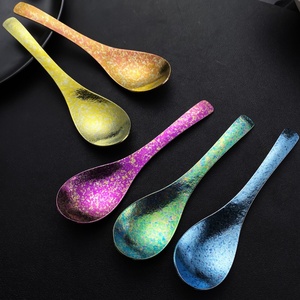 Pure Titanium OutdoorCamping Antibacterial HighTemperature Colored Ice <b>Flower</b> Spoon Fashionable and Easy to Clean Customizable - Product Image 1