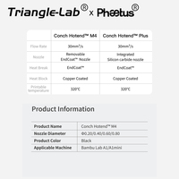 Trianglelab & Phaetus A1/A1 Mini conque M4 Hotend 0.2/0.4/0.6/0.8mm Afneembare Endcoat buse nouveau pour imprimante Bambu Lab A1/A1mini