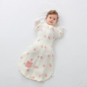 Gigoteuse pour nouveau-né en gaze de coton, anti-humidité, à manches longues, version fine printemps/été - Product Image 4
