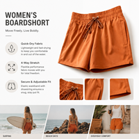 Shorts de bain pour femmes à séchage rapide, taille élastique, avec poches, shorts de plage décontractés